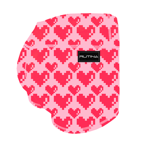 Performance Booty Shorts - 8-Bit Hearts