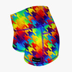 Performance Booty Shorts - Rainbow Houndstooth