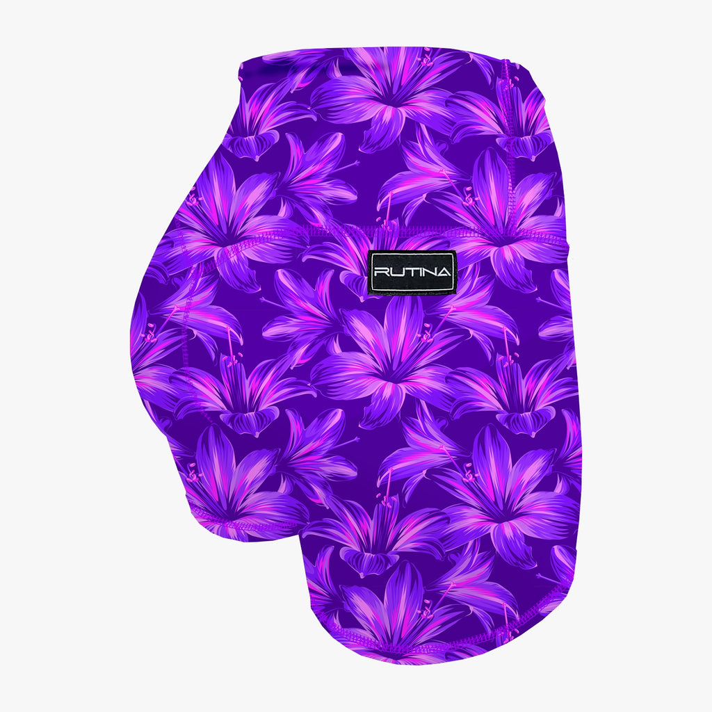 HR Performance Booty Shorts - Violet Blossoms