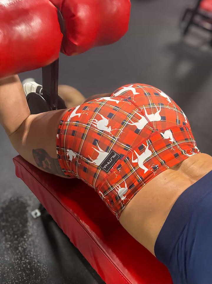 Performance Booty Shorts - Jingle Plaid