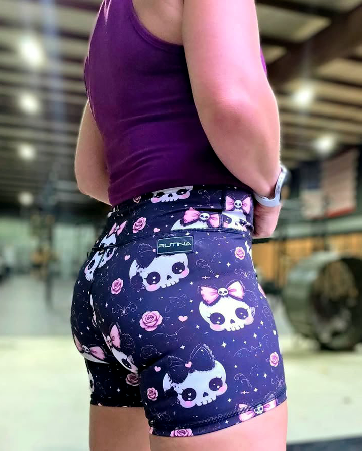 Performance Booty Shorts - Gothic Skulls