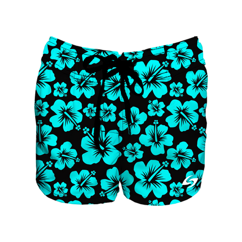 Women's Boardshorts - Aqua Hibiscus