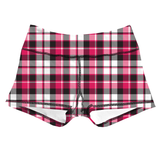 Performance Booty Shorts - Berry Plaid