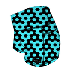 Performance Booty Shorts - Black & Turquoise Hexagons