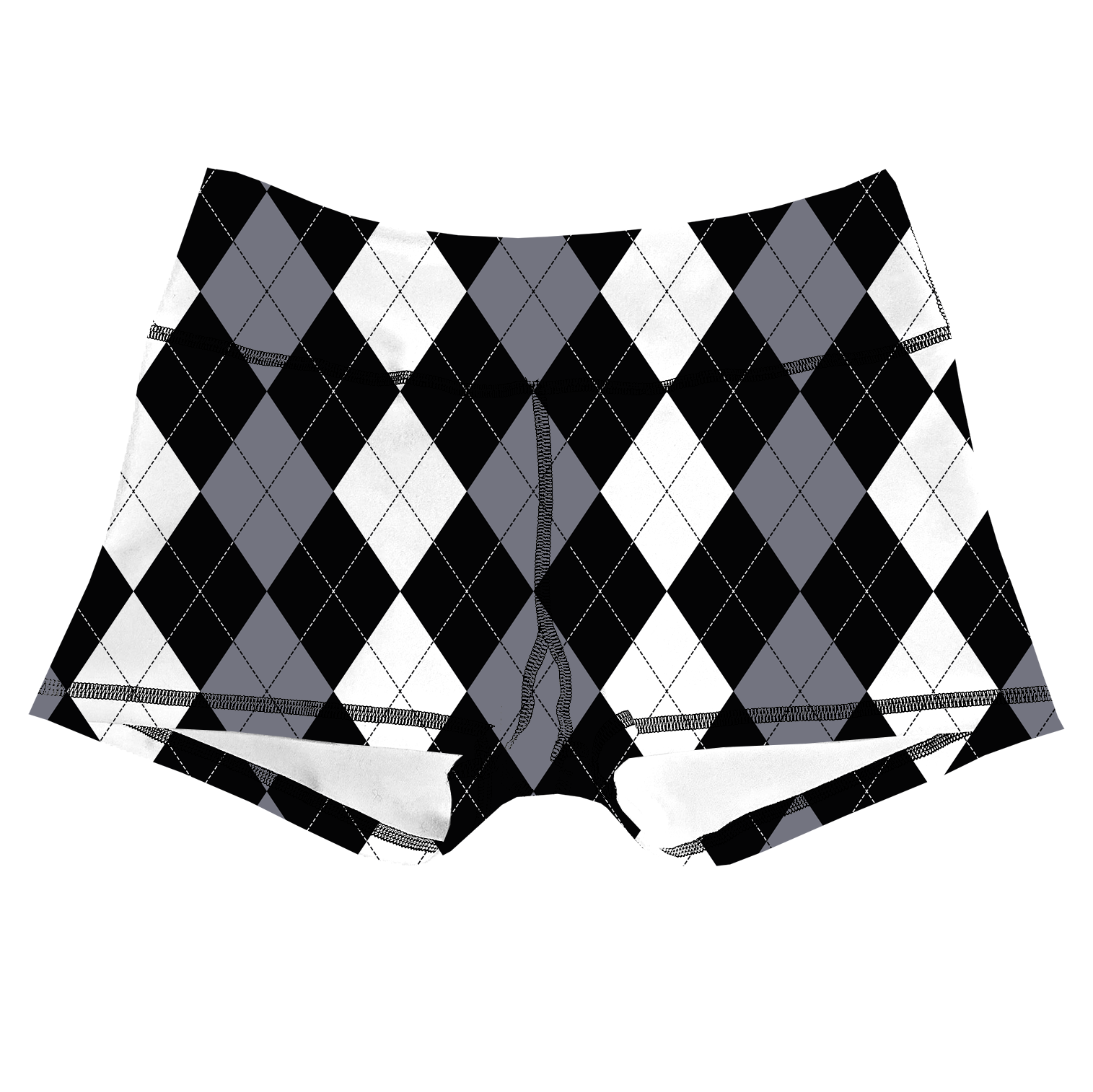 Performance Booty Shorts - Black Argyle Secondary image