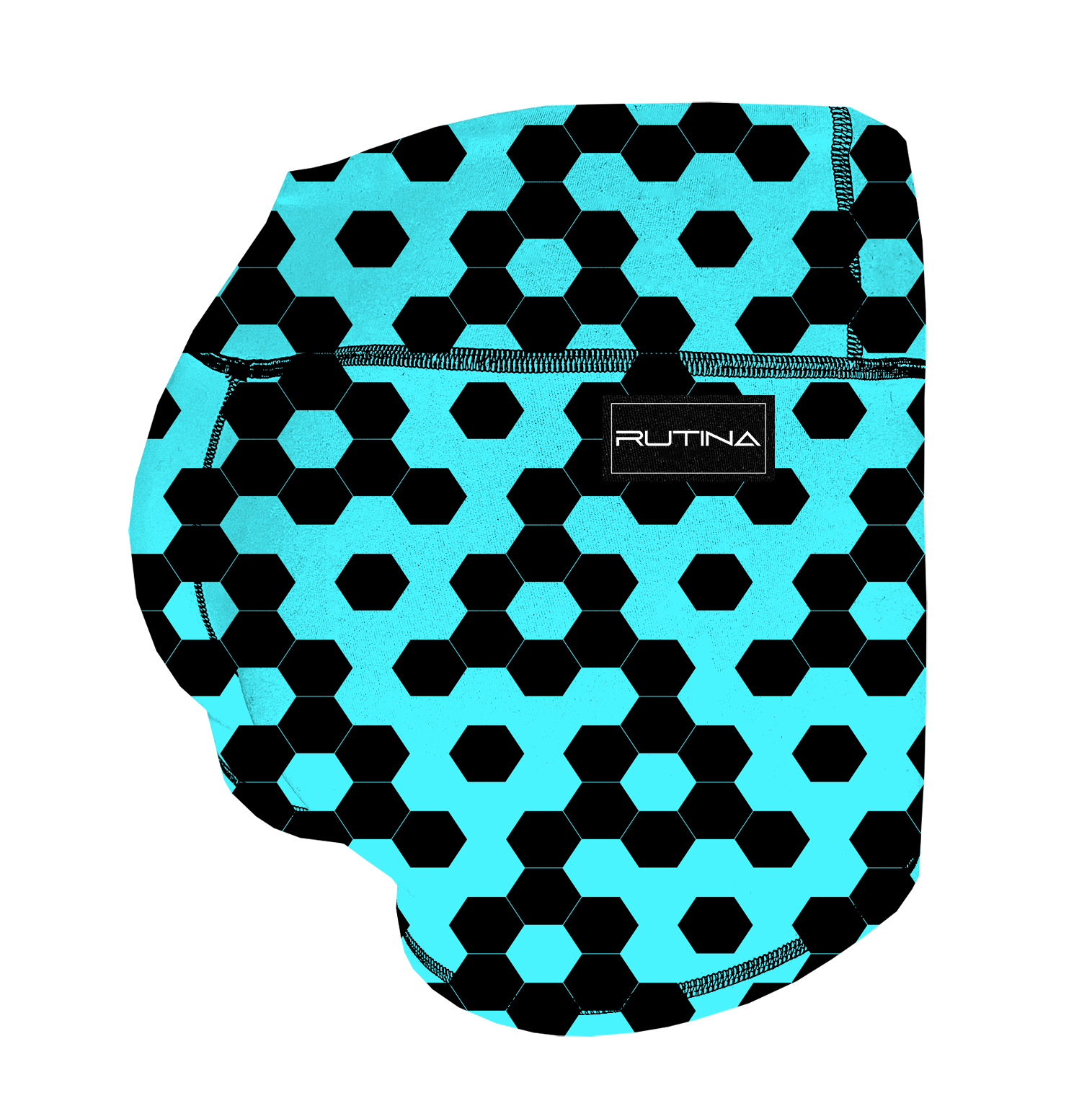 Performance Booty Shorts - Black & Turquoise Hexagons Main image