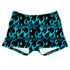 Performance Booty Shorts  - Blue Flames