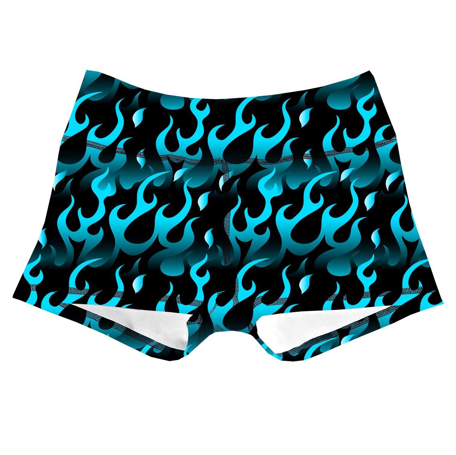 Performance Booty Shorts  - Blue Flames