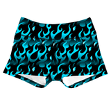 Performance Booty Shorts  - Blue Flames