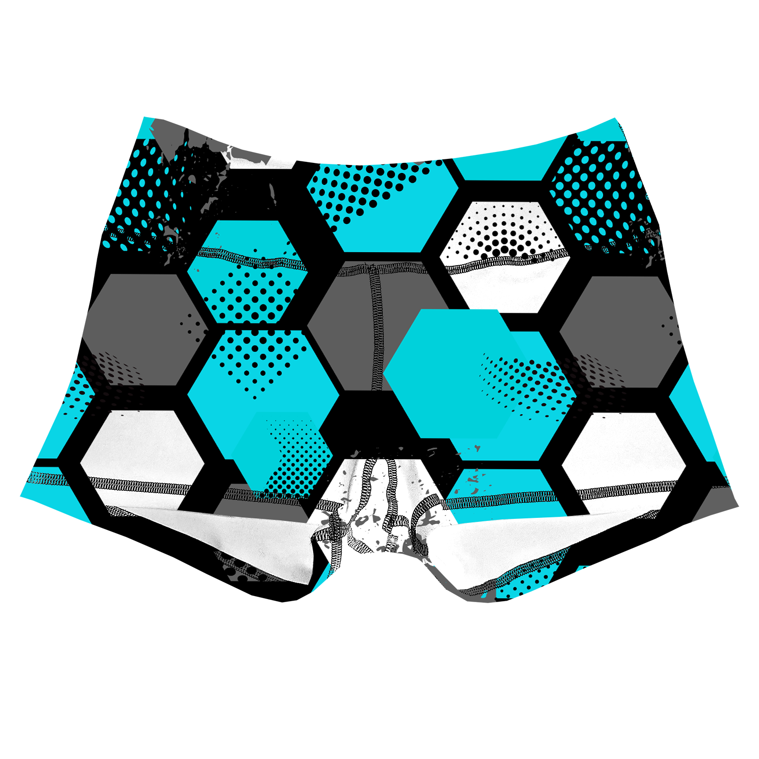 Performance Booty Shorts - Blue Hexagons Secondary image