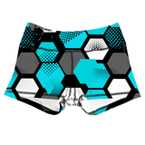 Performance Booty Shorts - Blue Hexagons