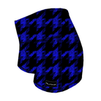 Performance Booty Shorts - Blue Houndstooth