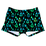 Performance Booty Shorts - Eerie Emerald Inferno