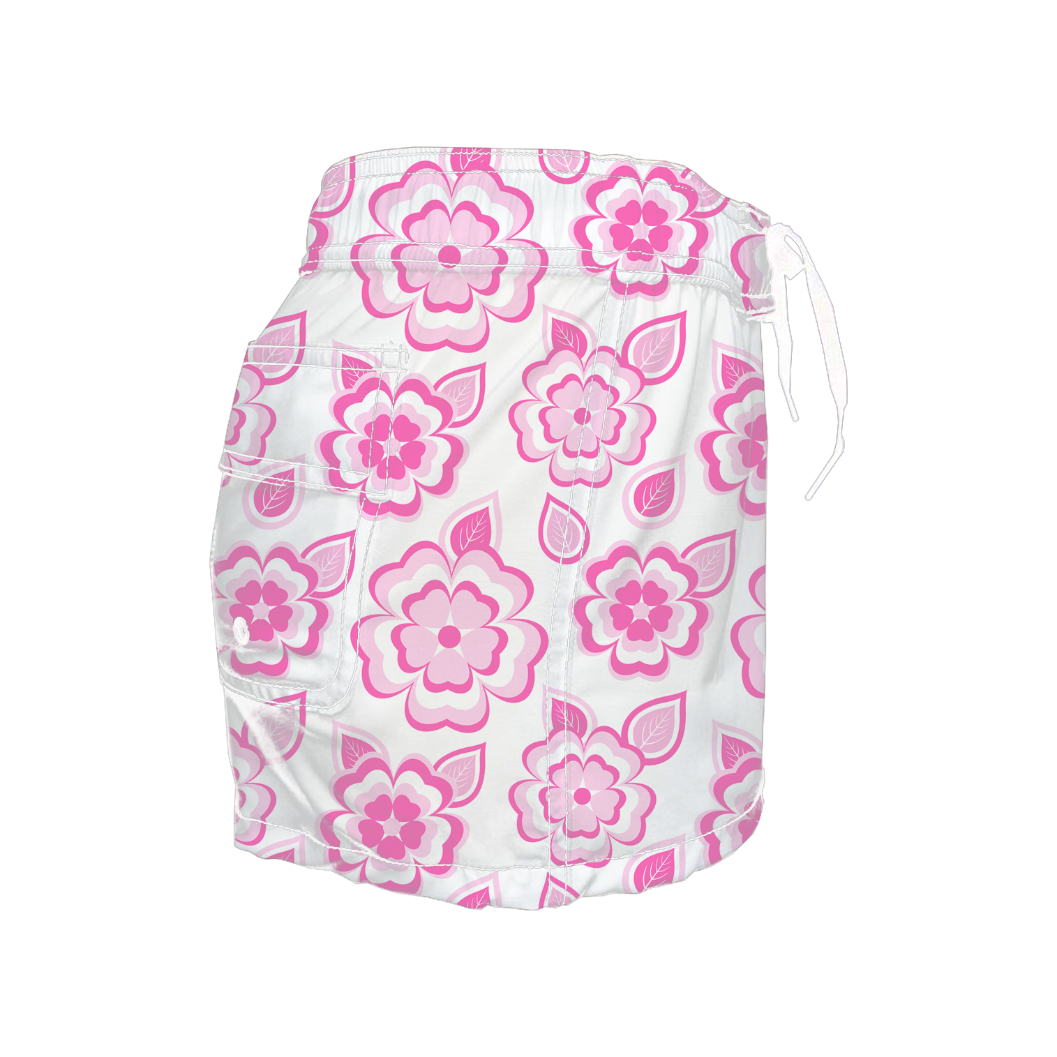 Women's Elastic Waist Boardshorts - Blush Blossom