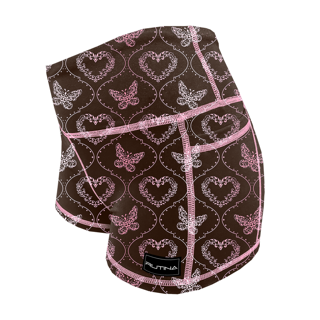 Performance Booty Shorts - Blush & Flutter