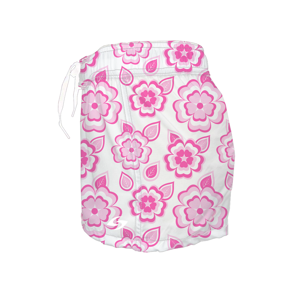 Women's Elastic Waist Boardshorts - Blush Blossom