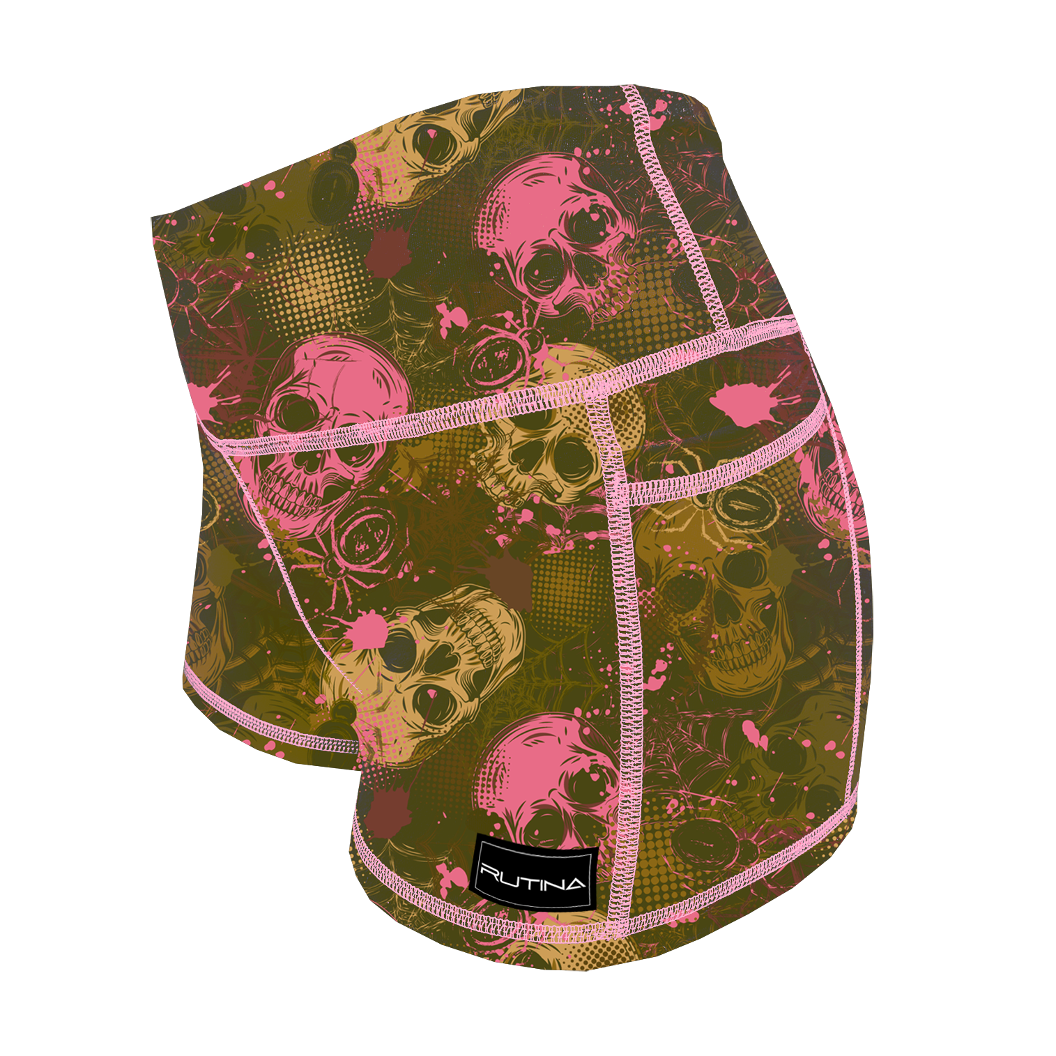 Performance Booty Shorts - Bubble Gum & Moss Skulls