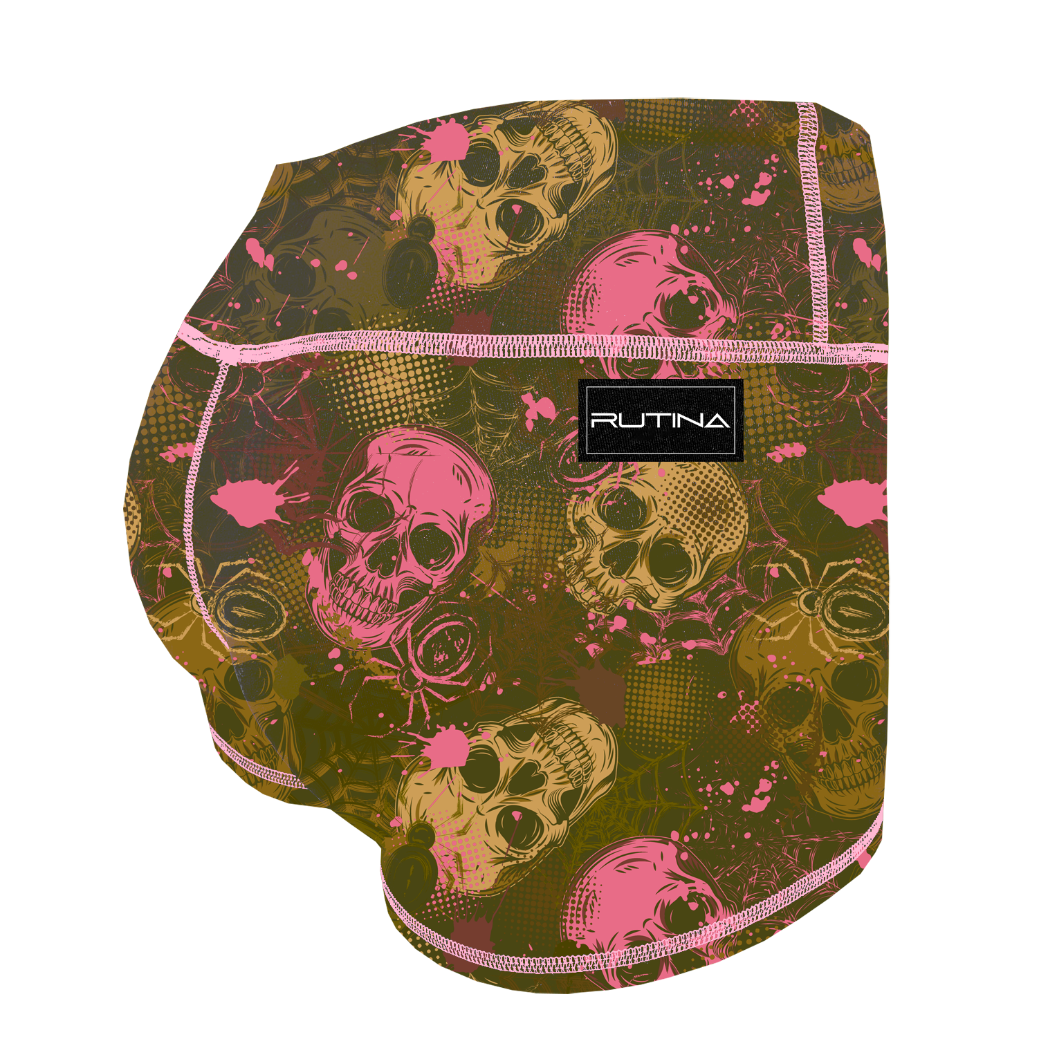 Performance Booty Shorts - Bubble Gum & Moss Skulls Main image