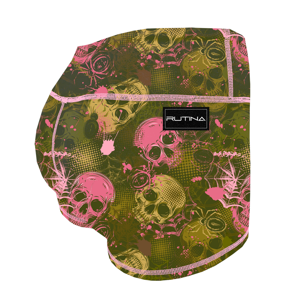 Performance Booty Shorts - Bubble Gum & Moss Skulls