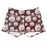 Performance Booty Shorts - Burgundy Wicked Web
