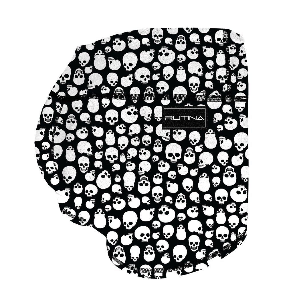 Performance Booty Shorts - Black & White Skulls