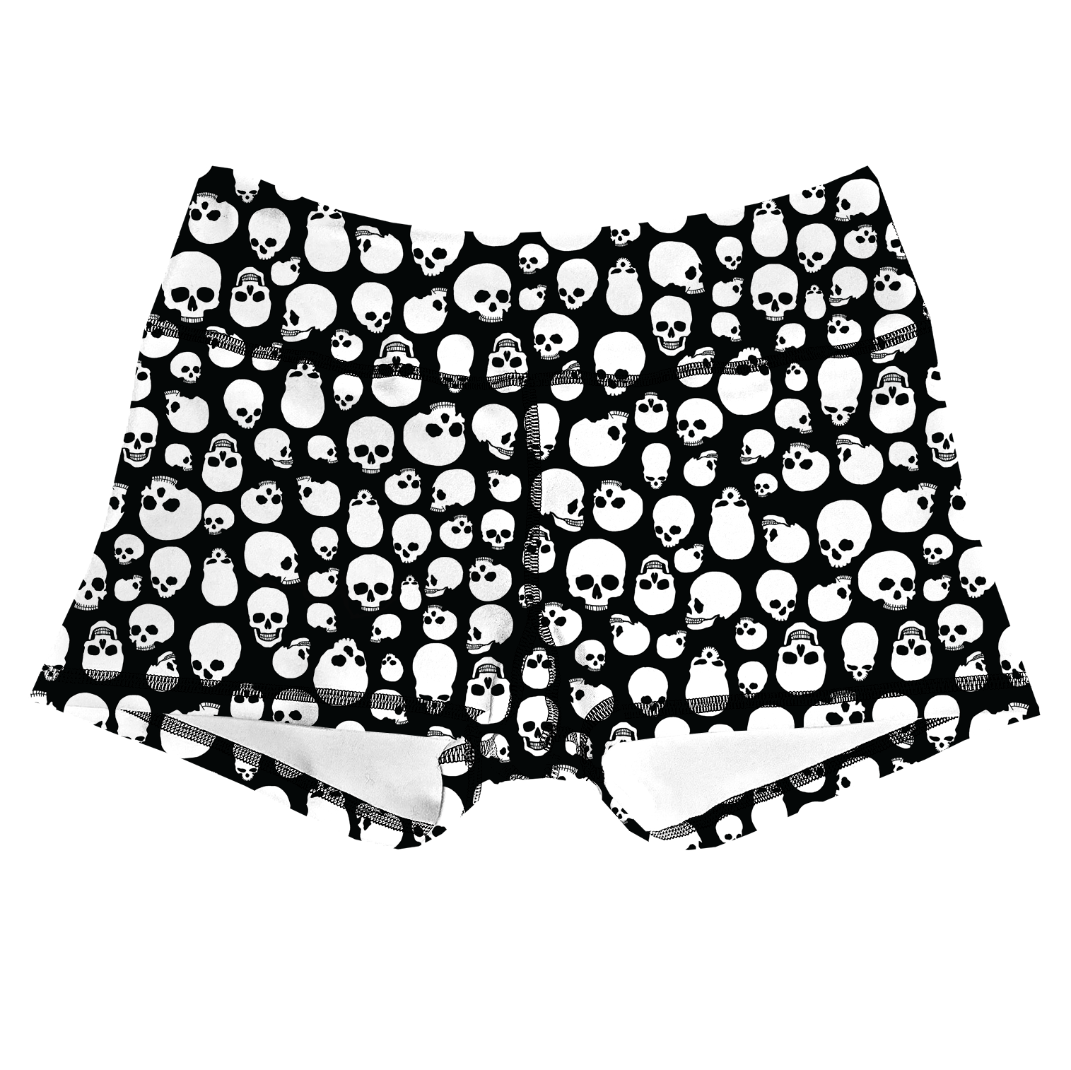 Performance Booty Shorts - Black & White Skulls Secondary image