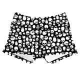 Performance Booty Shorts - Black & White Skulls