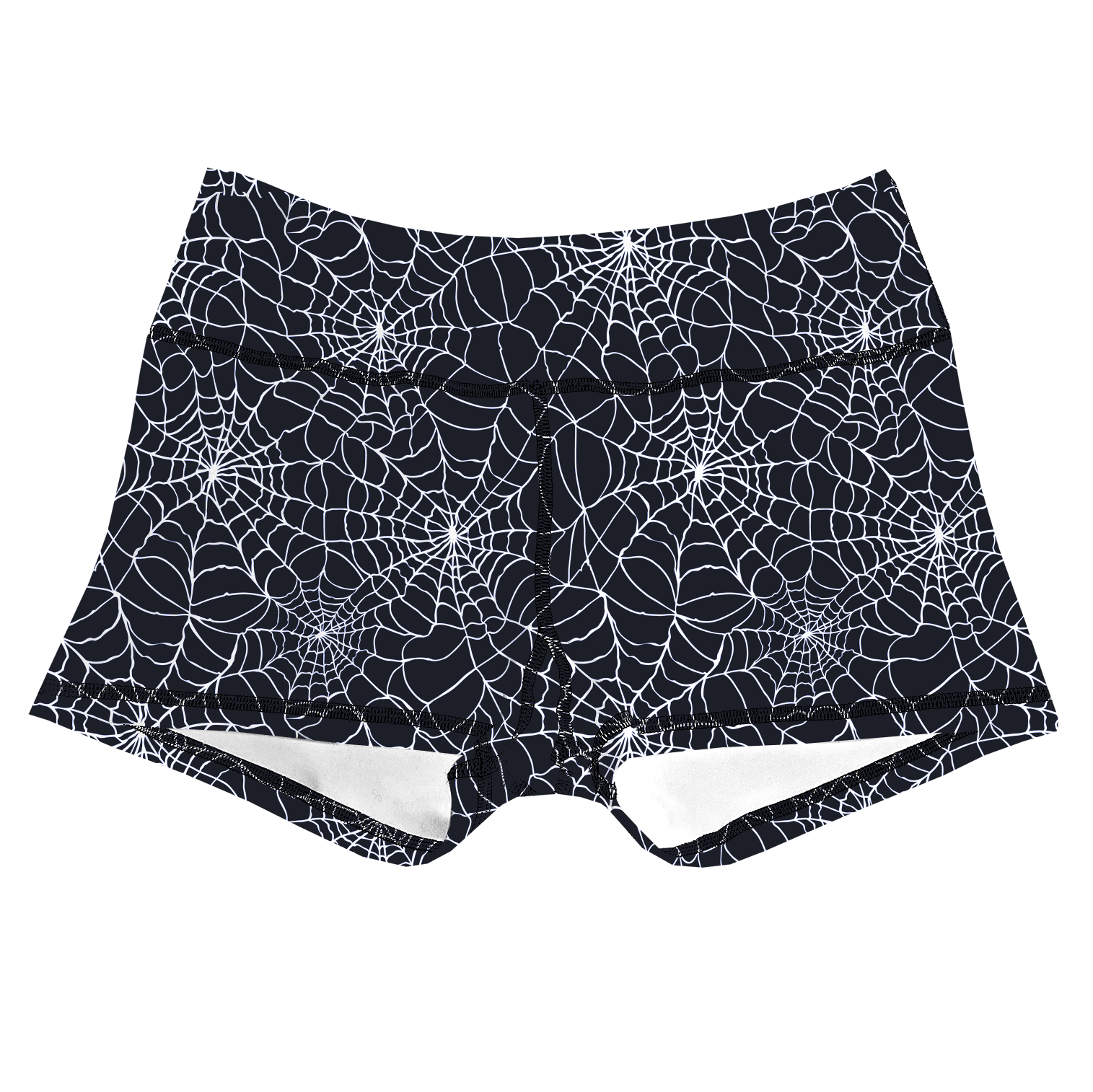 Performance Booty Shorts - Black & White Spider Webs Secondary image