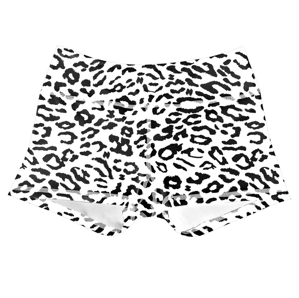 Women's Performance Workout Shorts – B/W Leopard