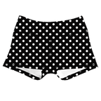 Performance Booty Shorts - Black & White Polka Dots