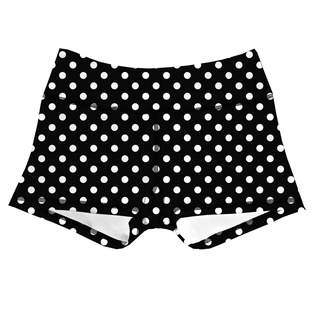 Performance Booty Shorts - Black & White Polka Dots
