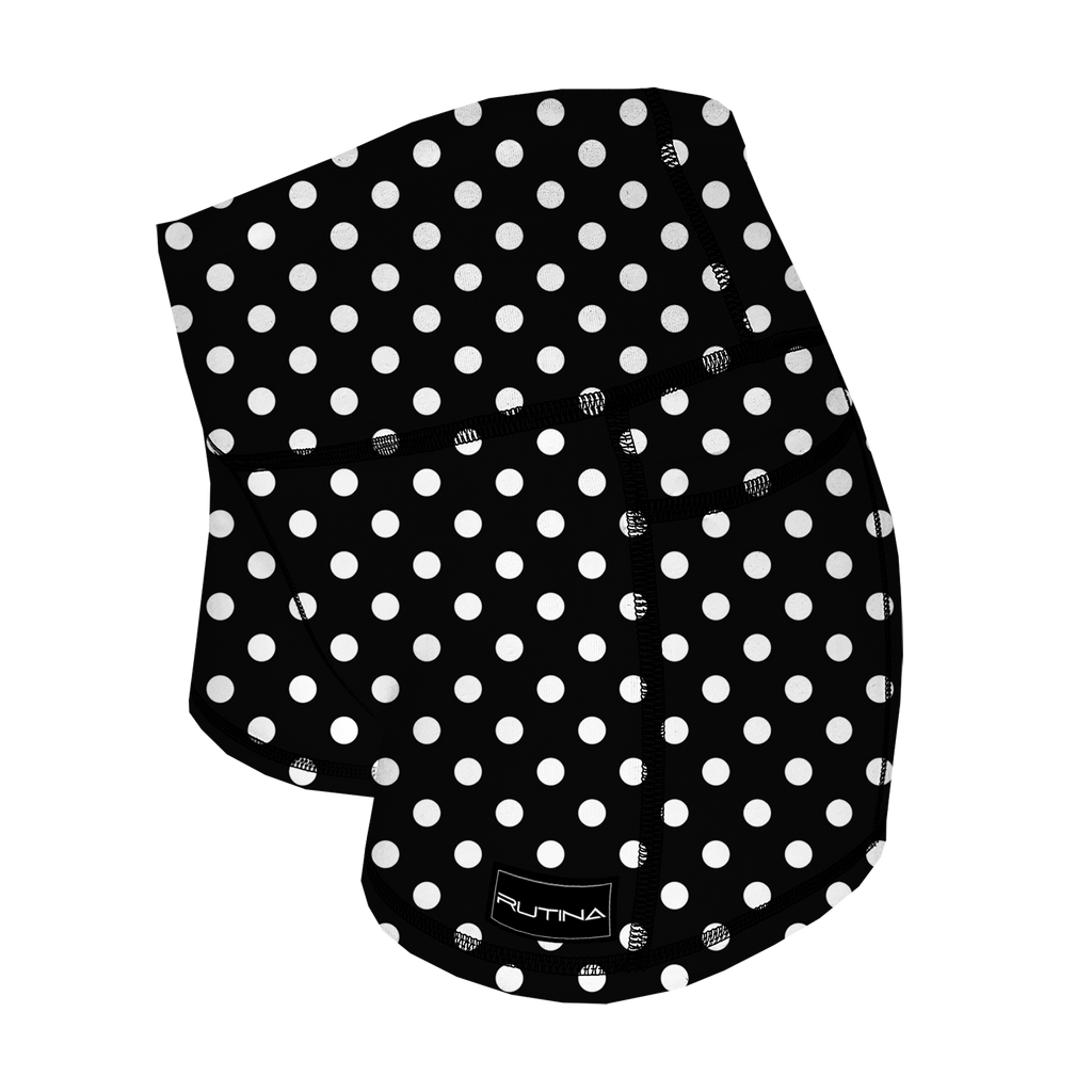 Performance Booty Shorts - Black & White Polka Dots
