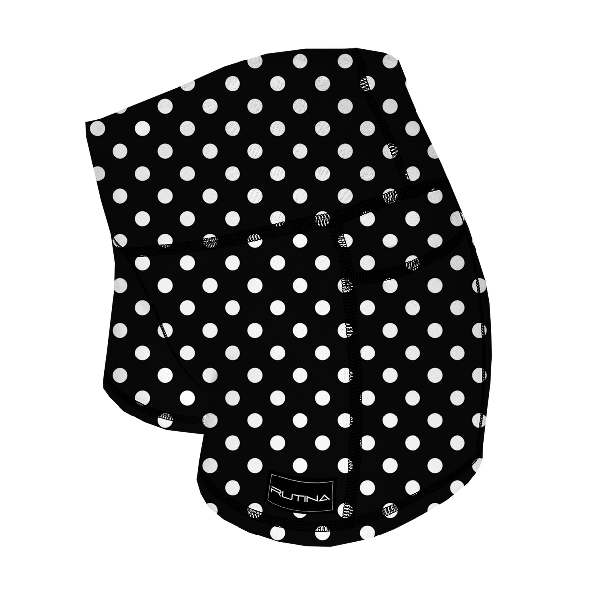 Performance Booty Shorts - Black & White Polka Dots