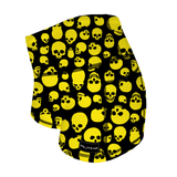 Performance Booty Shorts - Black & Yellow Skulls