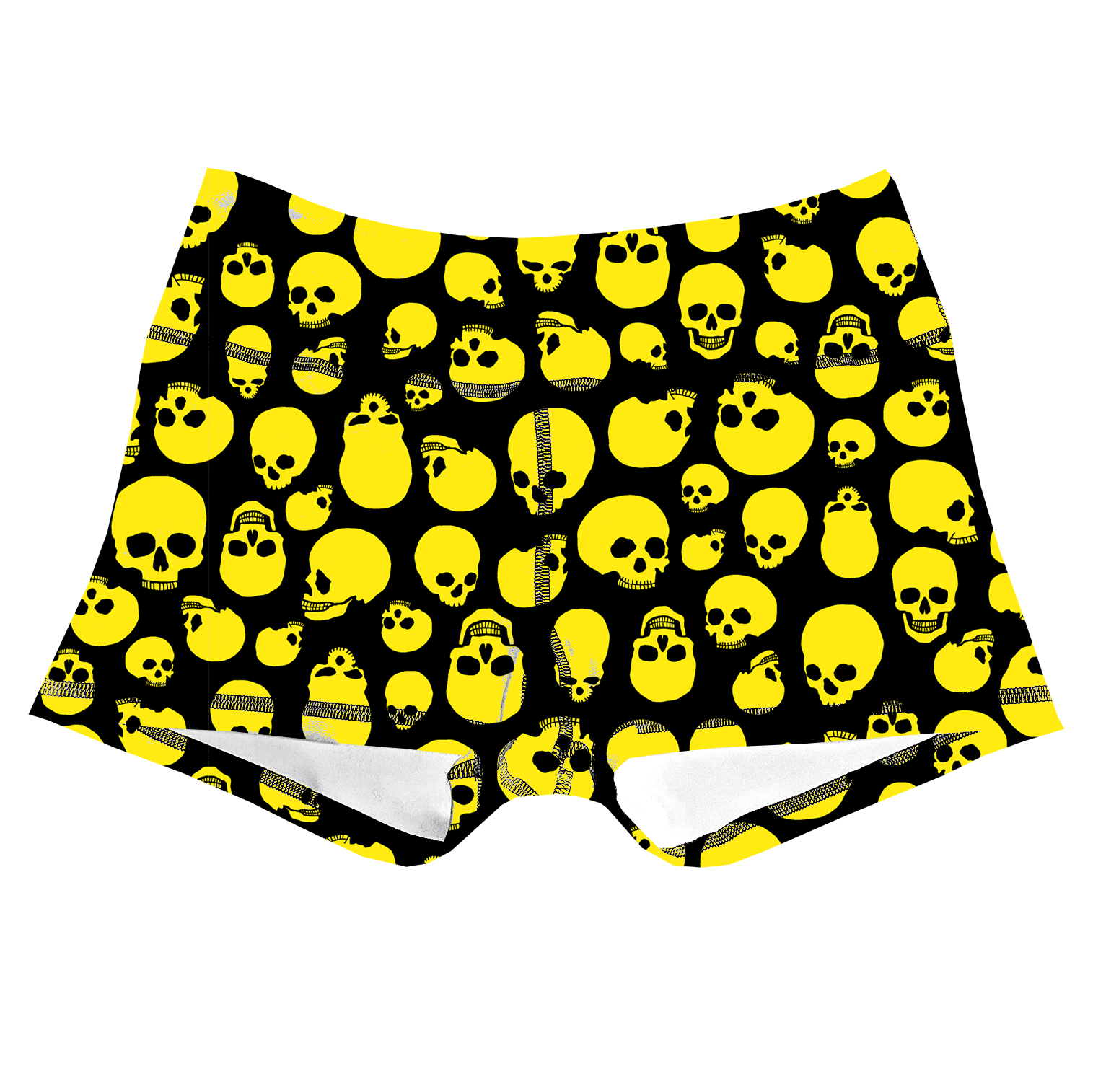 Performance Booty Shorts - Black & Yellow Skulls Secondary image