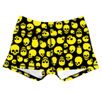 Performance Booty Shorts - Black & Yellow Skulls