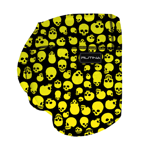 Performance Booty Shorts - Black & Yellow Skulls