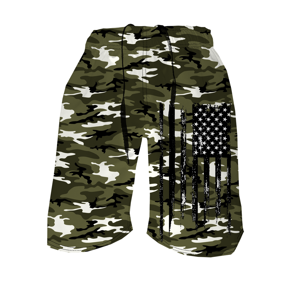 Men's Training Shorts - Camo Flag