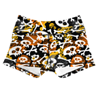 Performance Booty Shorts - Candy Corn Crossbones