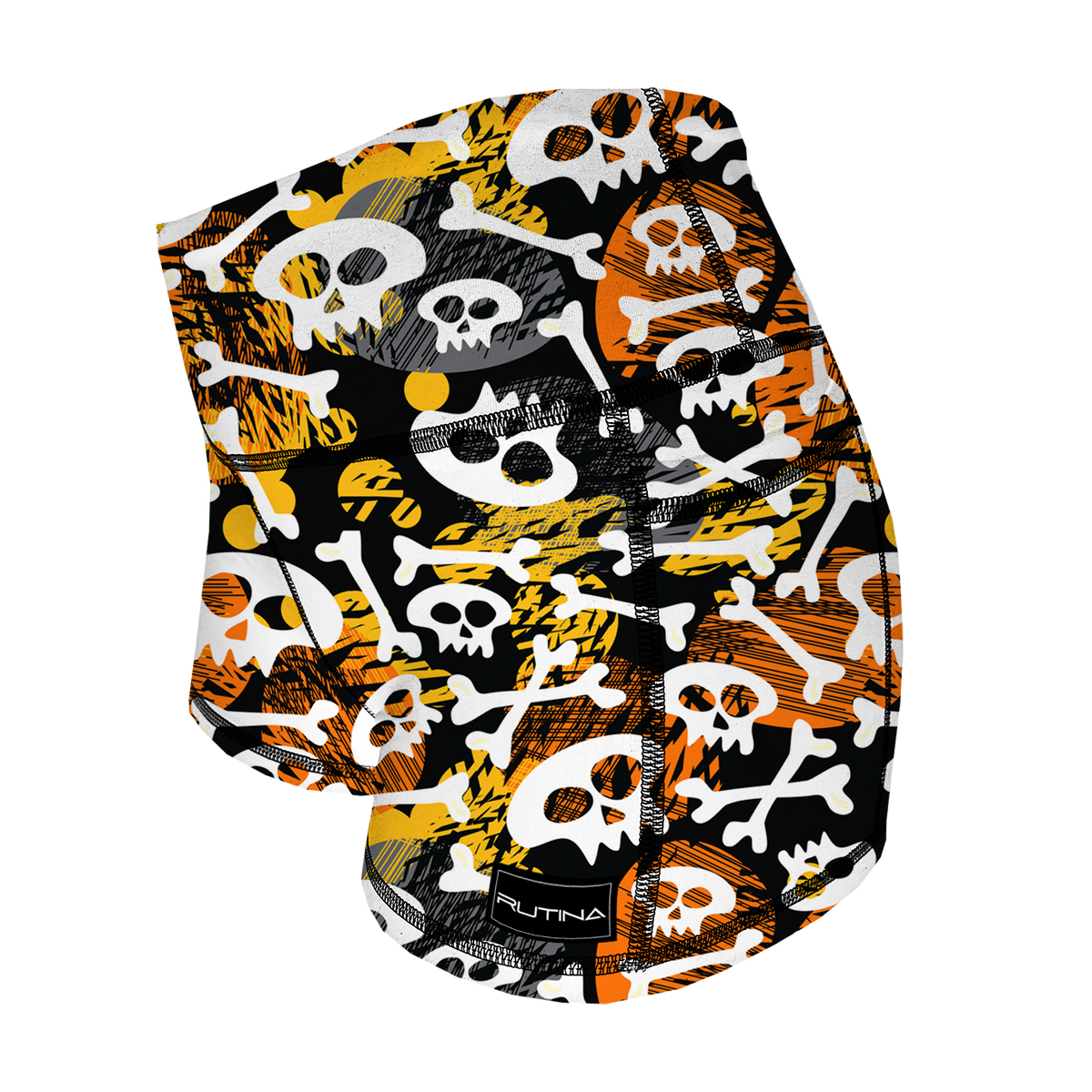 Performance Booty Shorts - Candy Corn Crossbones