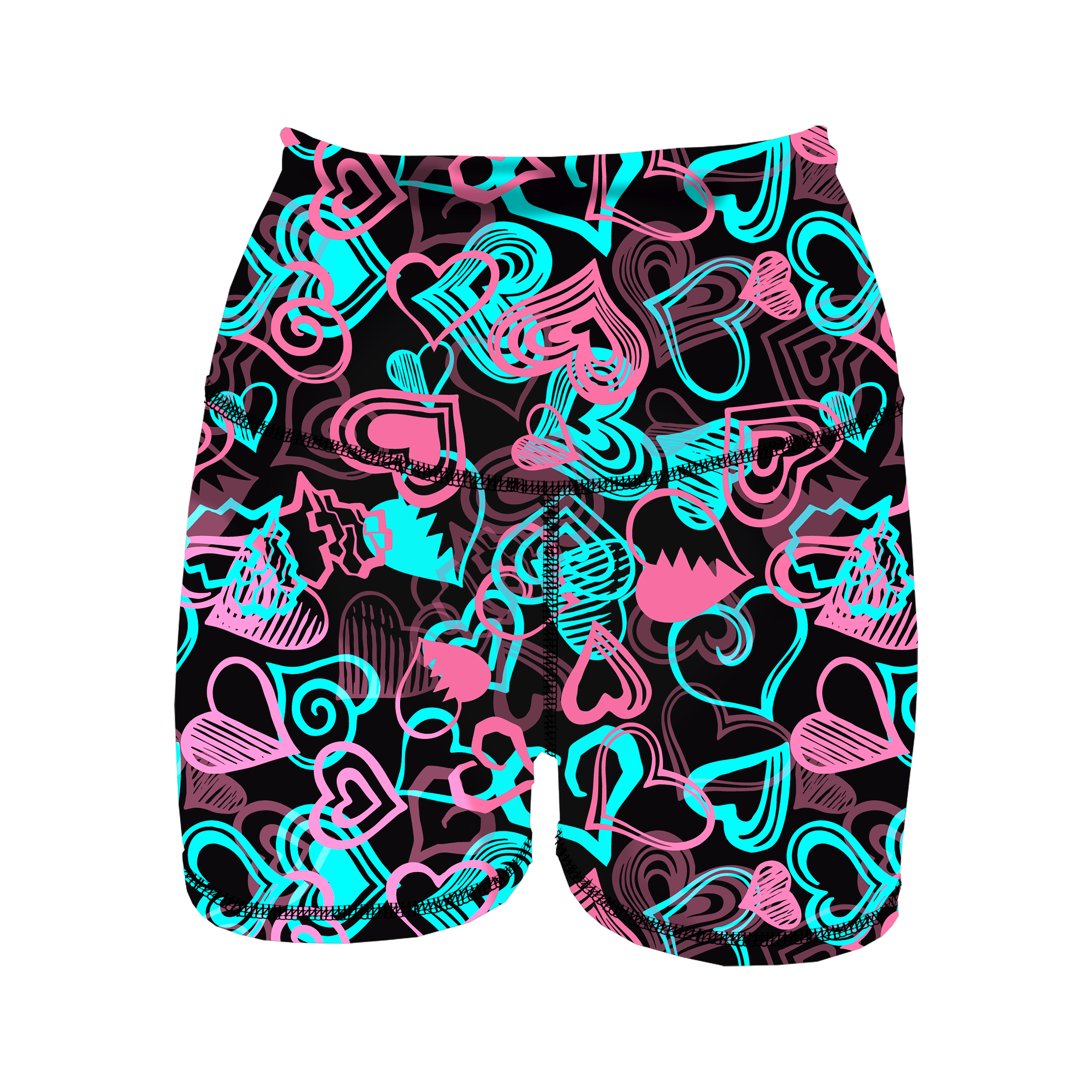 HR Performance Booty Shorts - Candy Hearts