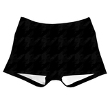 Performance Booty Shorts - Charcoal Houndstooth