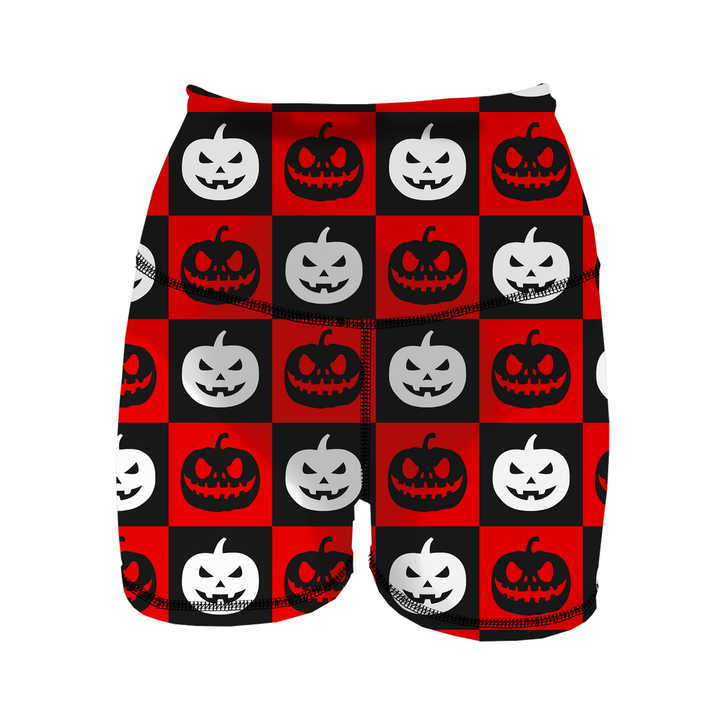 HR Performance Booty Shorts - Checkered Pumpkins