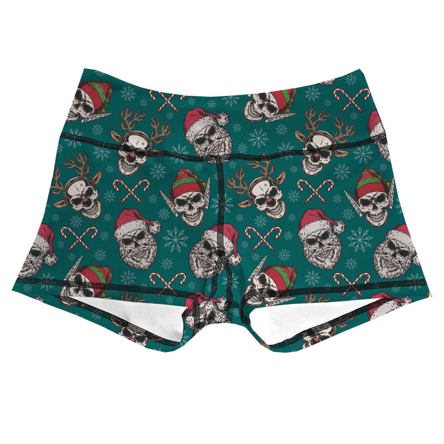 Performance Booty Shorts - Christmas Skulls Secondary image