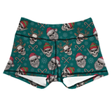 Performance Booty Shorts - Christmas Skulls