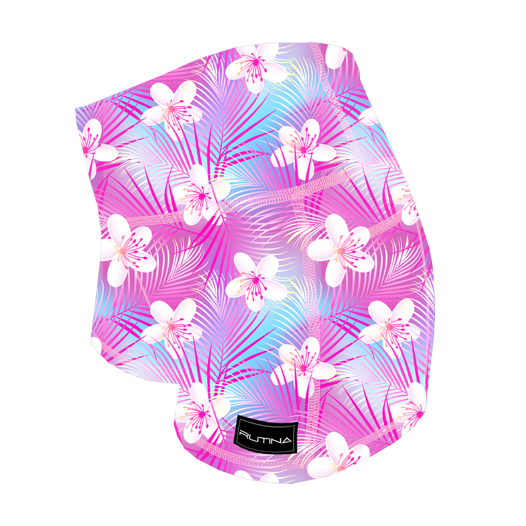 Performance Booty Shorts - Cotton Candy Flowers