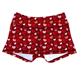 Performance Booty Shorts - Dotted Red Hearts