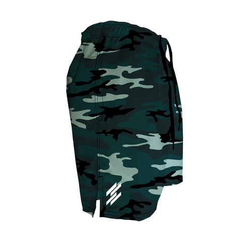 Men's Training Shorts - Forest Green Camo