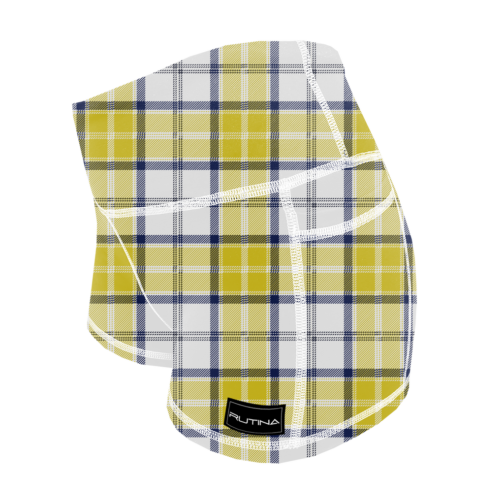 Performance Booty Shorts  - Gold Plaid