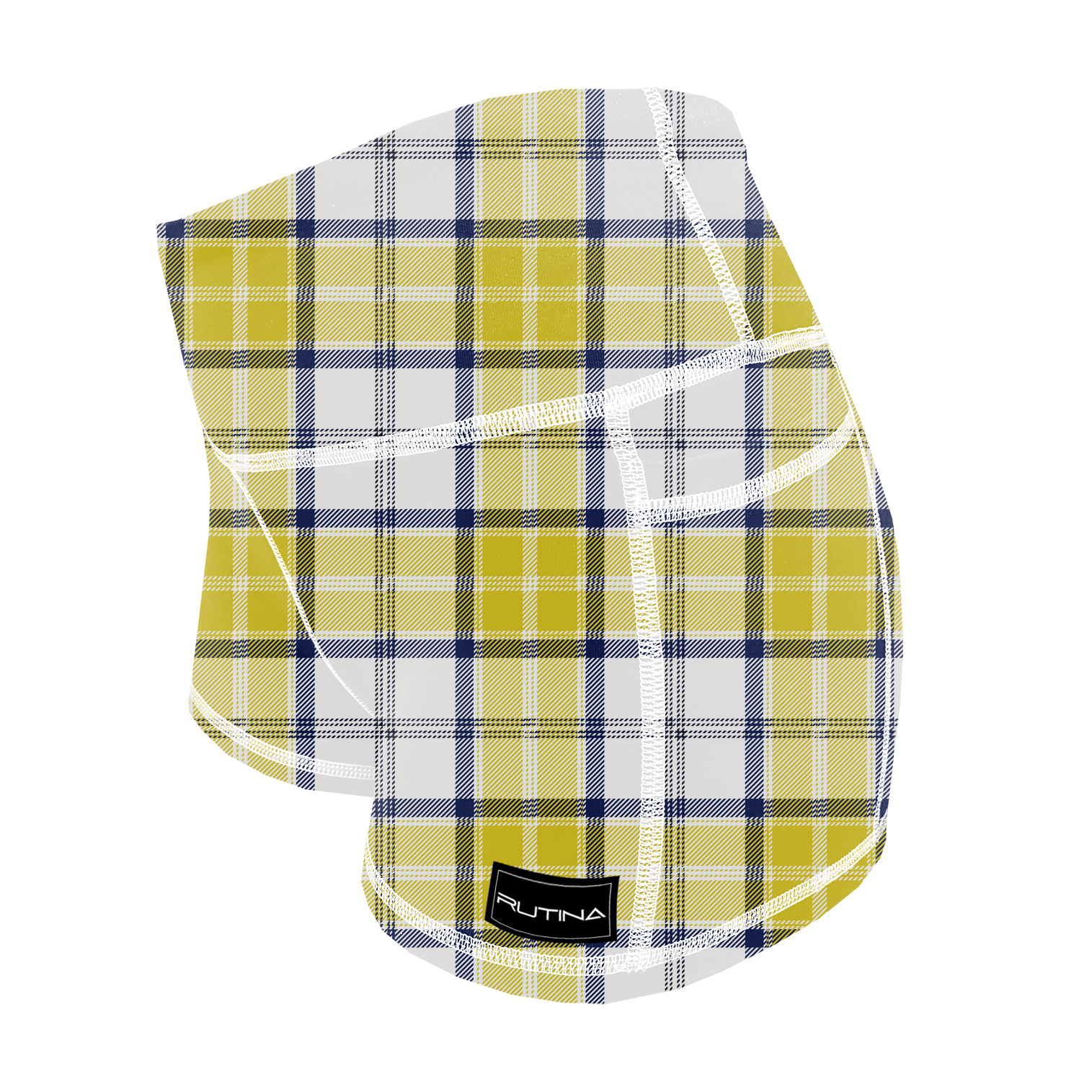 Performance Booty Shorts  - Gold Plaid